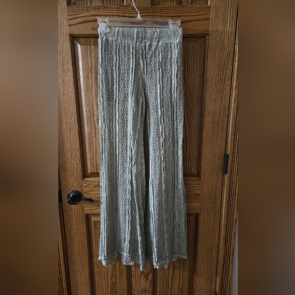 POL Light Gray Lace Detail Pants